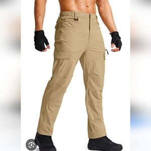 NWT Galls Mens Tactical Cargo Stretch Pants Multi pocket Lightweight Tan 34/30